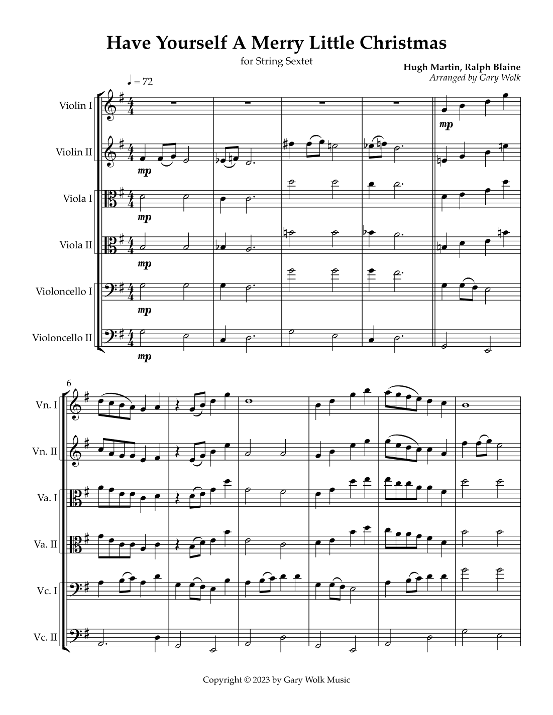 Have Yourself A Merry Little Christmas (arr. Gary Wolk)