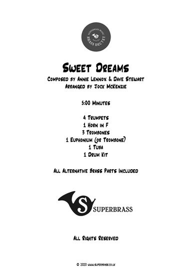 Sweet Dreams (are Made Of This) (arr. Jock McKenzie)