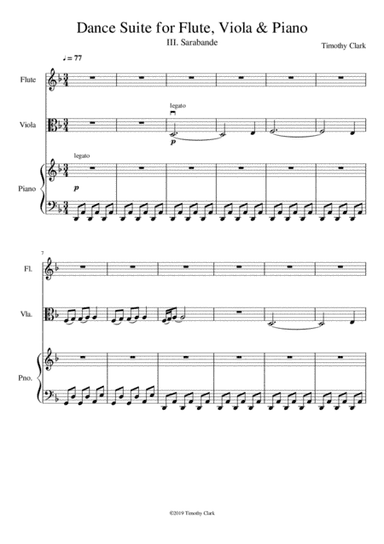Dance Suite for Flute, Viola & Piano: III. Sarabande