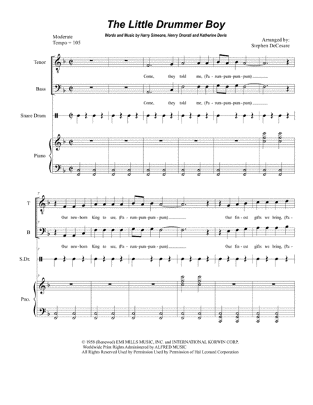 The Little Drummer Boy (arr. Stephen DeCesare)