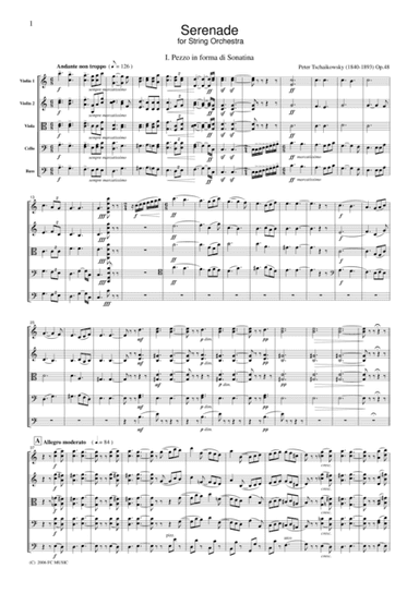 Tchaikowsky  Serenade for String Orchestra, for string orchestra, ST010 (arr. Fukuhara)