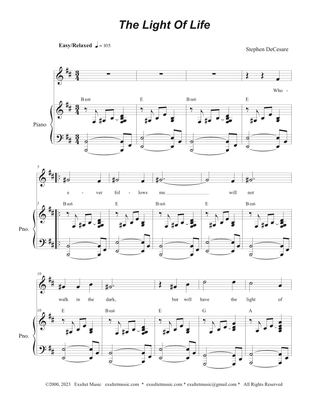 The Light Of Life (Vocal solo)