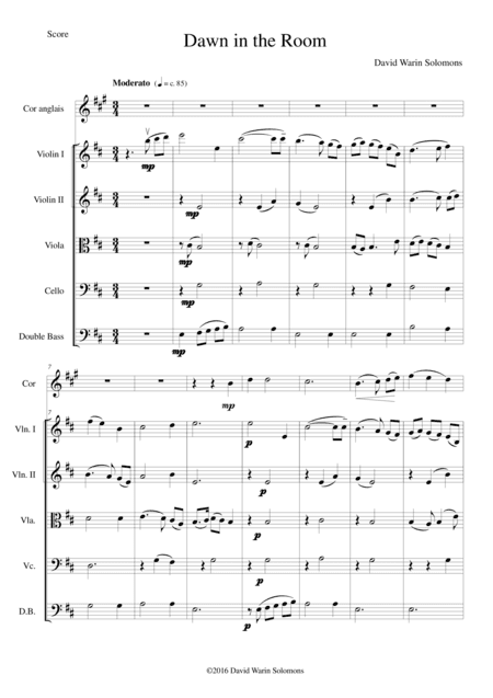 Dawn in the Room for cor anglais and strings