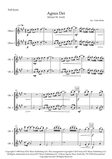 Agnus Dei (arr. Fabio Britto)