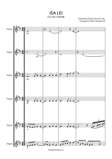 ISA LEI - Fijian/Flute Choir (arr. Ellen Macpherson)