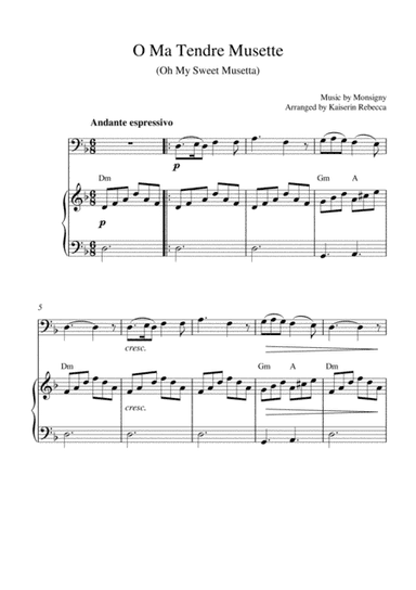 O Ma Tendre Musette (Oh My Sweet Musetta) (bassoon solo and piano accompaniment) (arr. Kaiserin Rebecca)