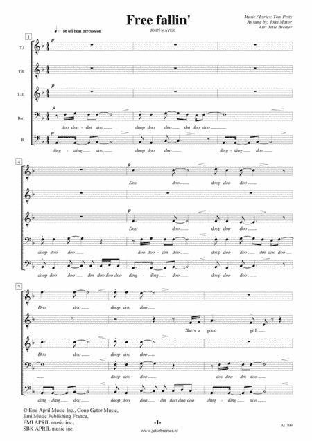 Free Fallin' (arr. Jetse Bremer)