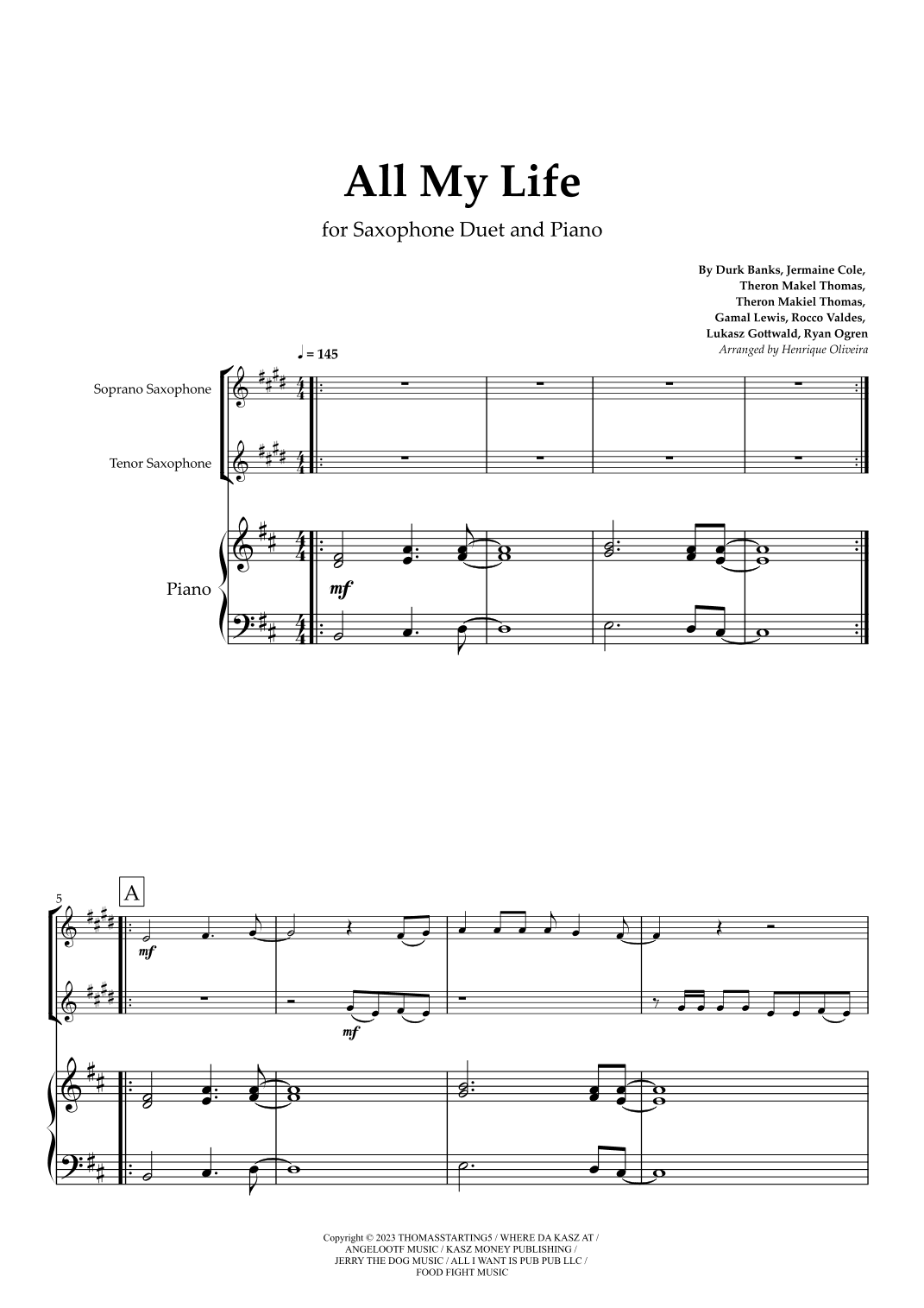 All My Life (arr. Henrique Oliveira)