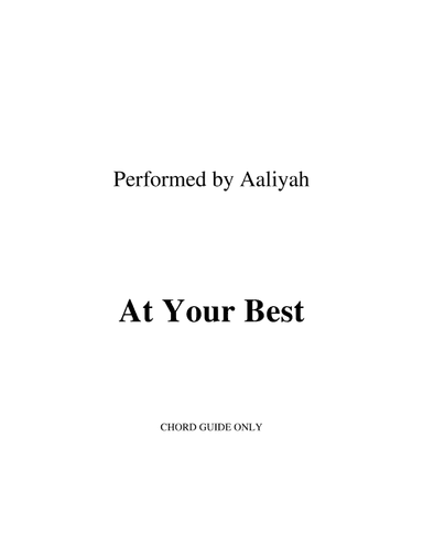 At Your Best (you Are Love) (arr. RWM)
