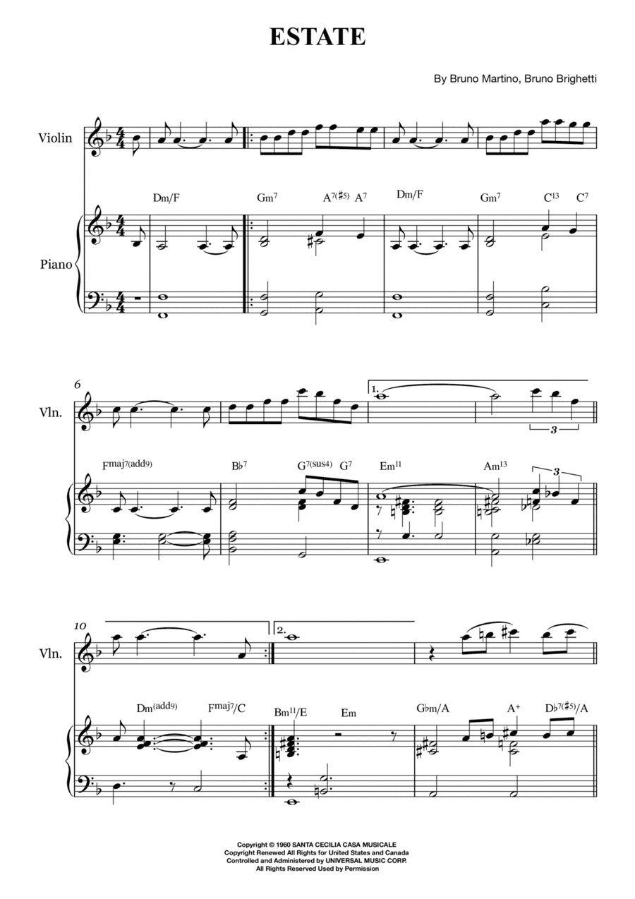 Estate (arr. Karen Gueiros)