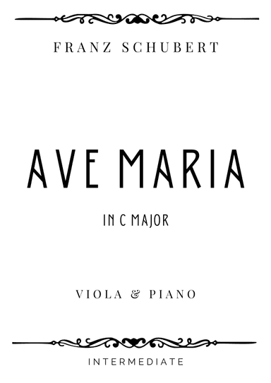 Schubert - Ave Maria in C Major - Intermediate (arr. Piacere Music Sheets)