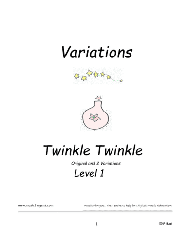 Twinkle Twinkle. W.A.Mozart. Lev. 1. Variations (arr. Music Fingers)