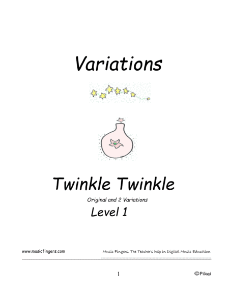 Twinkle Twinkle. W.A.Mozart. Lev. 1. Variations (arr. Music Fingers)