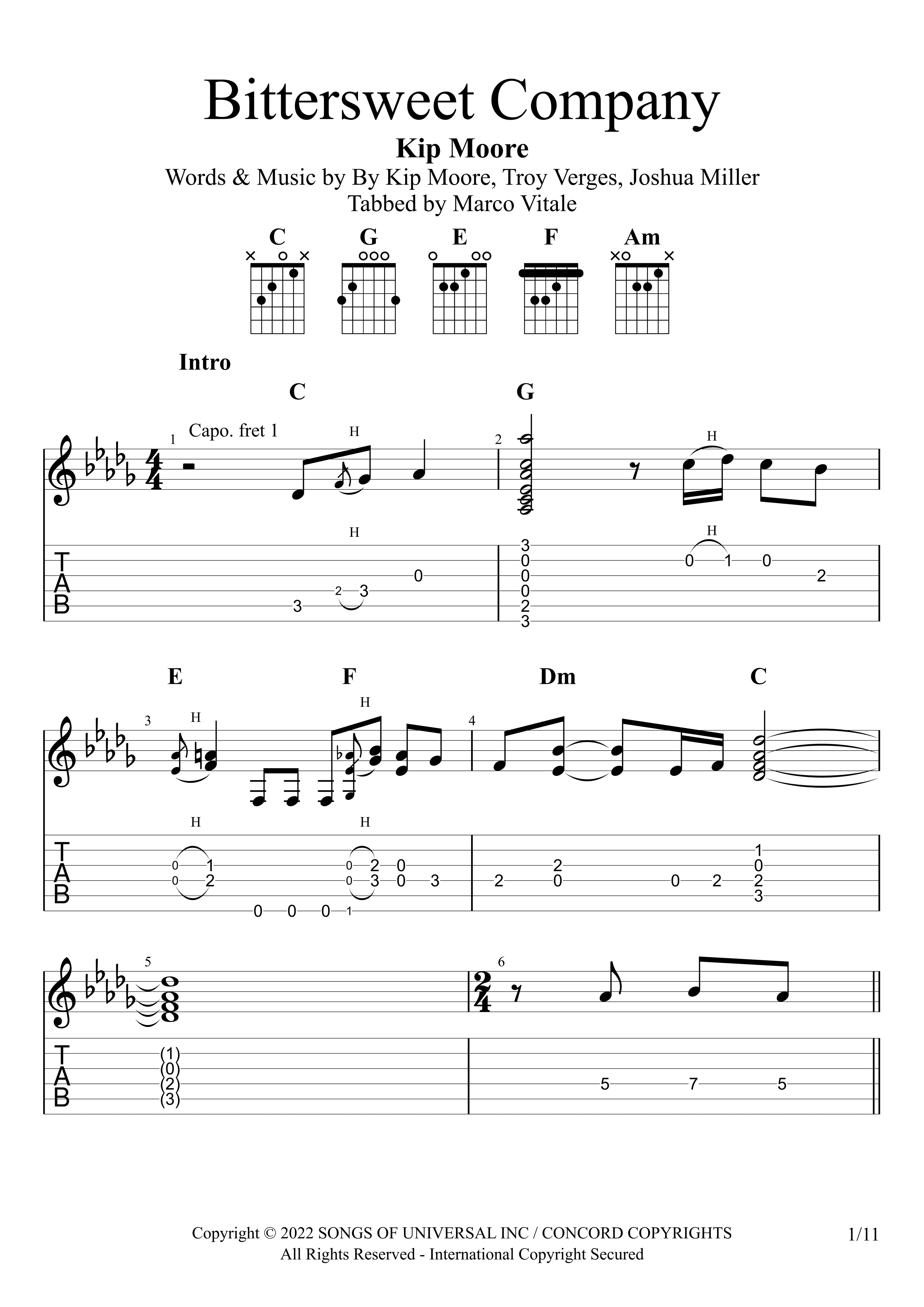 Bittersweet Company (arr. Marco Vitale)