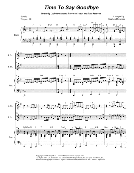 Time To Say Goodbye (arr. Stephen DeCesare)