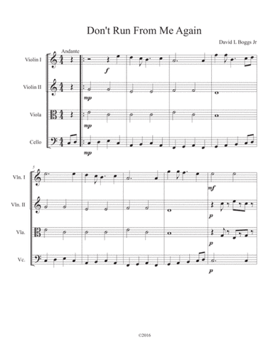 Quartet 2 Don't Run From Me Again - Easy String Quartet