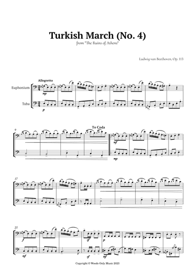 Turkish March by Beethoven for Euphonium and Tuba Duet (arr. Ander)