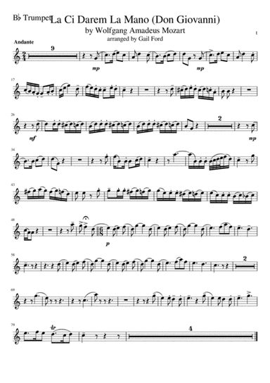La Ci Darem La Mano (arr. Gail Ford)