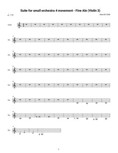 Suite for small orchestra - Fine Ale (Violin 3)