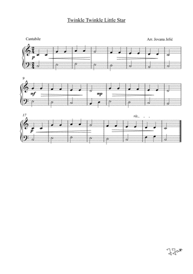 Twinkle Twinkle Little Star, piano, easy