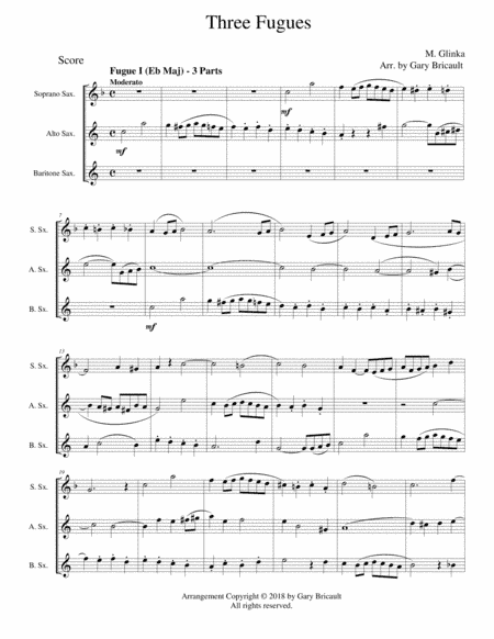 Three Fugues (arr. Gary Bricault)