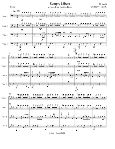 Sempre Libra for Tuba/Euphonium Quartet (Tuba feature) (arr. Harry Salotti)