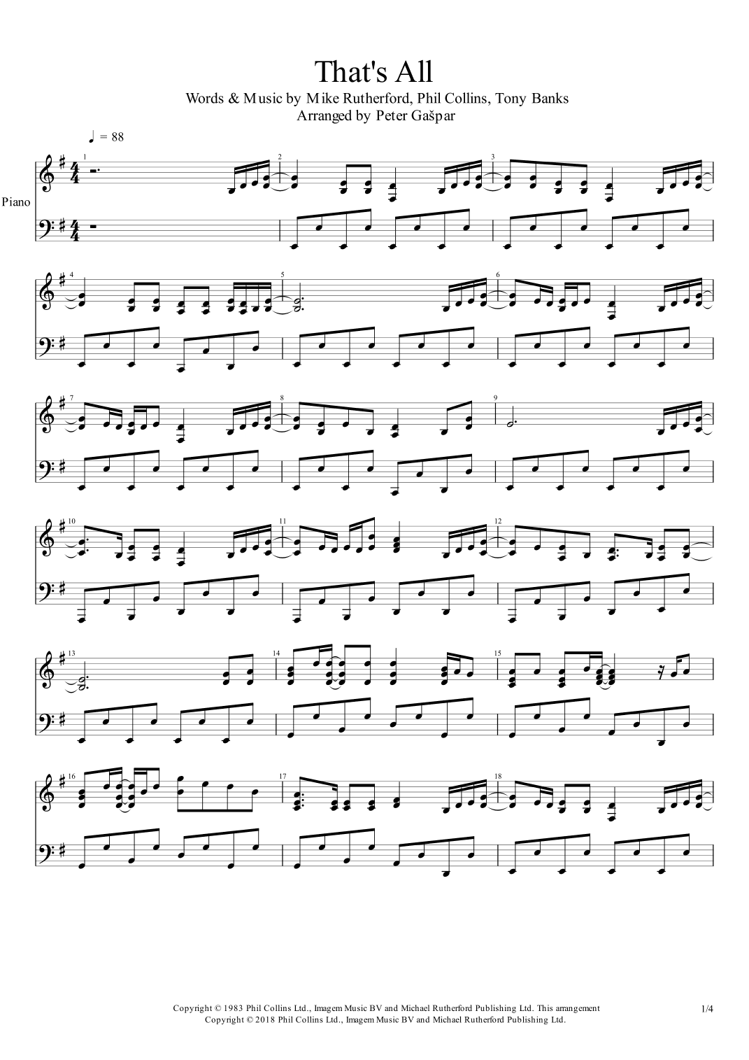 That's All (arr. Peter Gašpar)