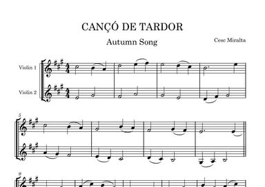 CANC¸O´ DE TARDOR Vl Duet