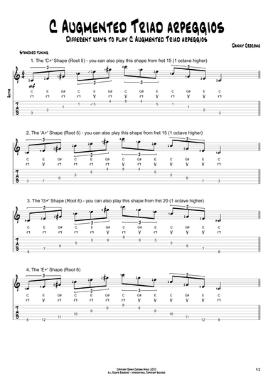 C Augmented Triad Arpeggios (5 Ways to Play)