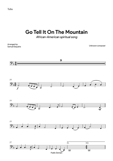 Go Tell It on the Mountain - with orchestral play along (arr. Samuel Sequeira)