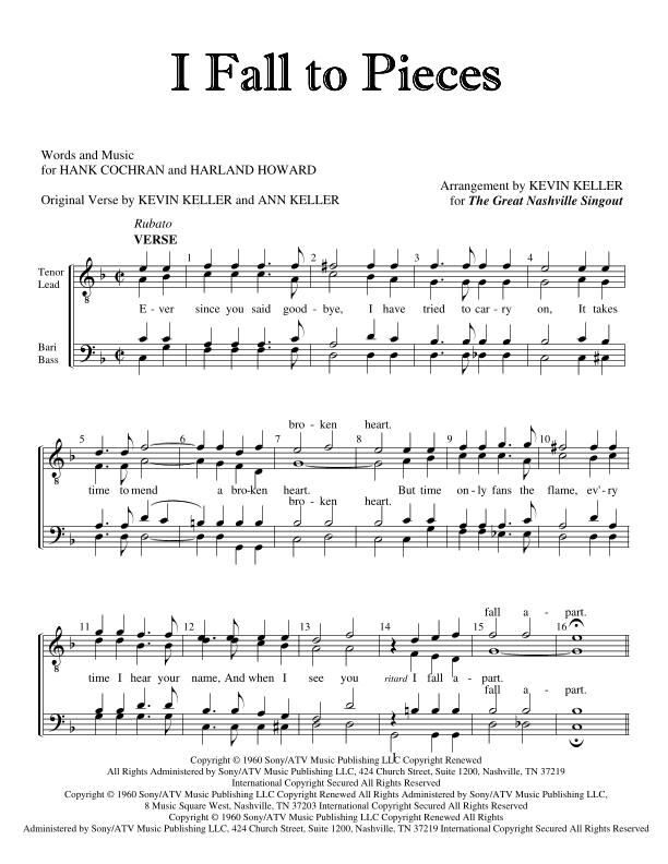 I Fall To Pieces (arr. Kevin Keller)
