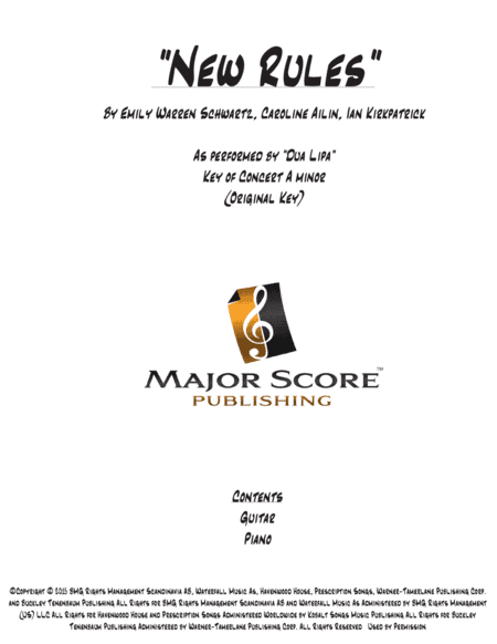 New Rules (arr. MAJOR SCORE PUBLISHING TM.)