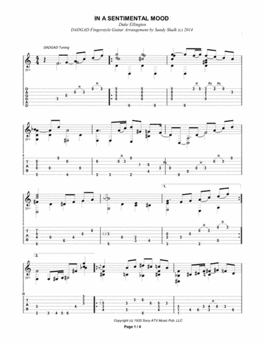 In A Sentimental Mood (arr. Sandy Shalk)