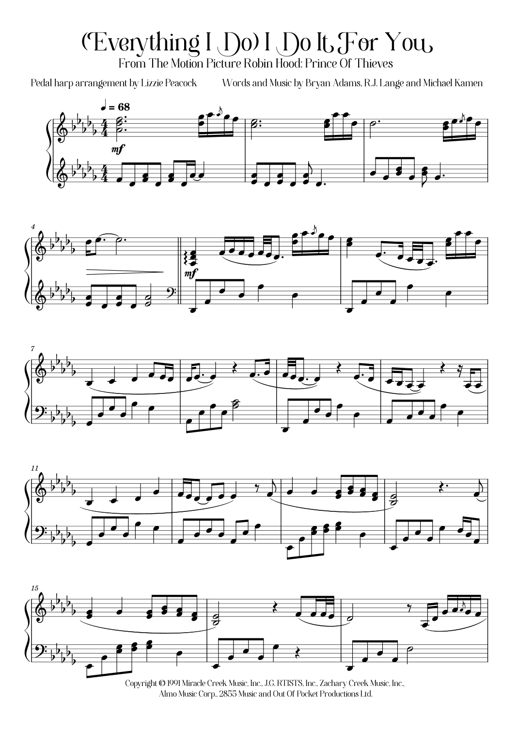 (Everything I Do) I Do It For You (arr. Lizzie Peacock)