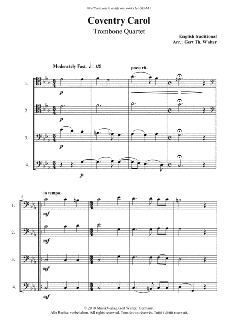 Coventry Carol (arr. Gert Th. Walter)