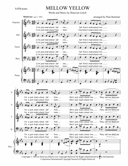 Mellow Yellow (arr. Paul Hemmer)
