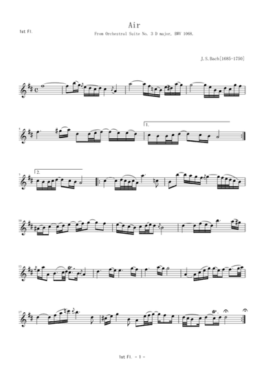 Air  from Orchestral Suite No. 3 D major, BWV 1068. (arr. Akemi Hirano)