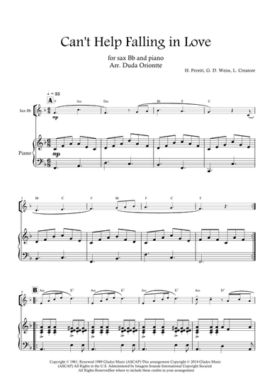 Can't Help Falling In Love (arr. Duda Oriontte)