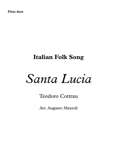 Santa Lucia (arr. Augusto Mazzoli)