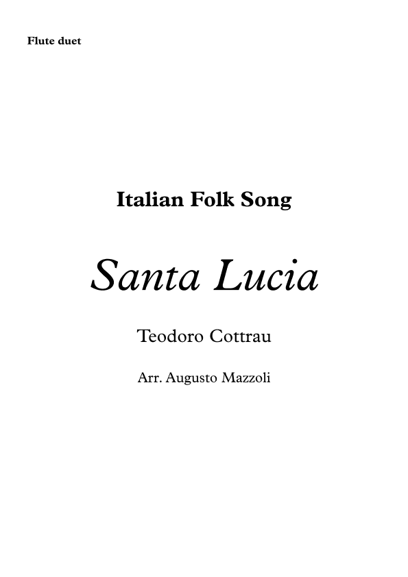 Santa Lucia (arr. Augusto Mazzoli)