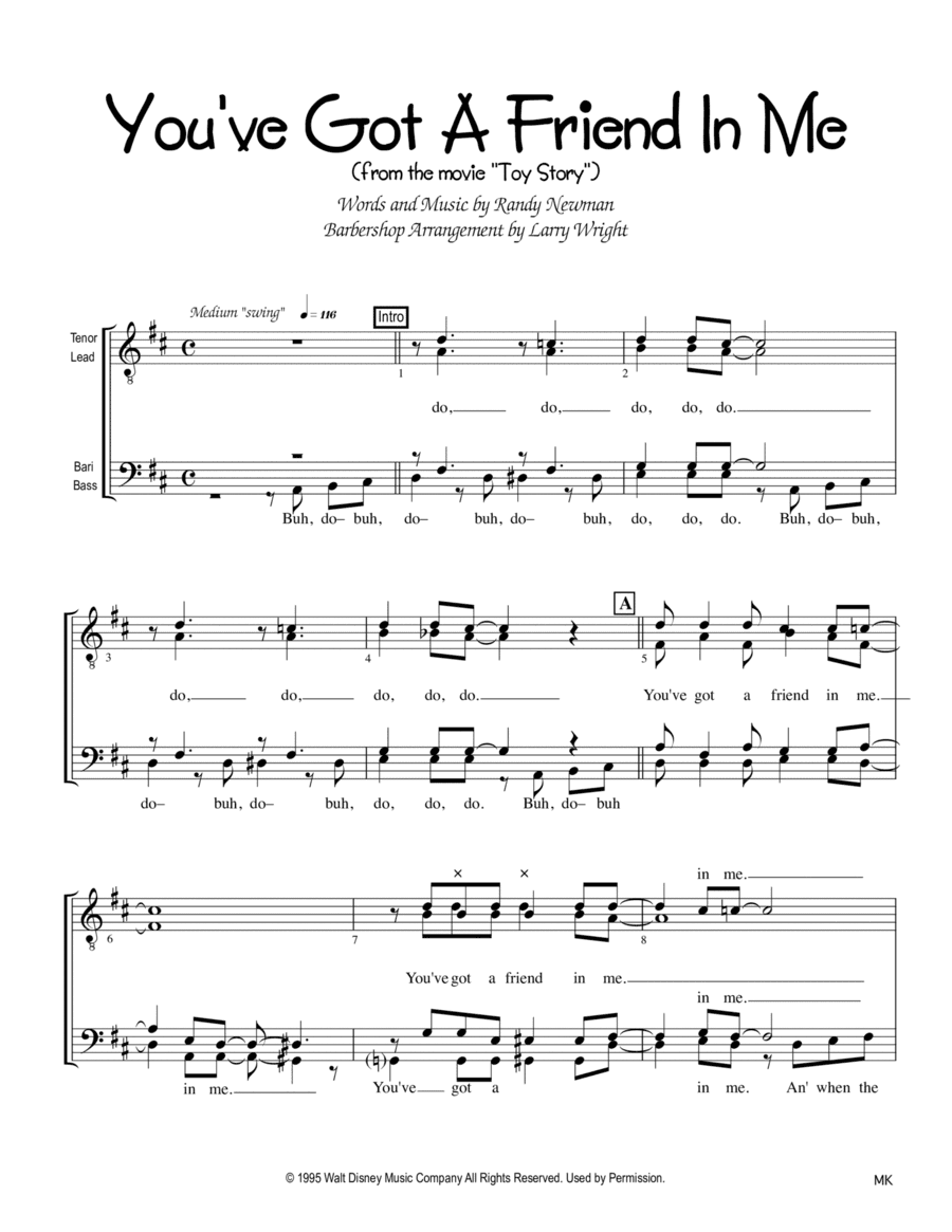 You've Got A Friend In Me (arr. Larry Wright)