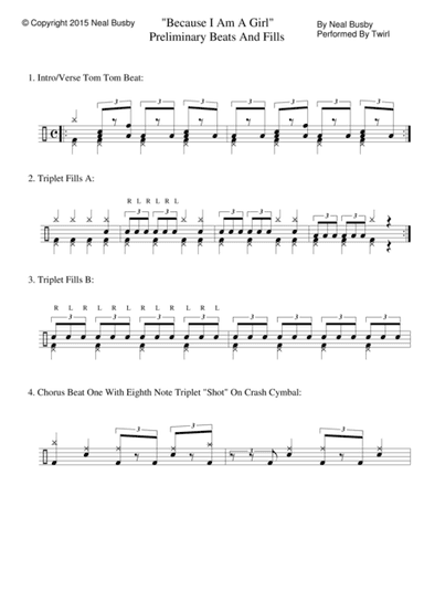 Because I Am A Girl - Drum Chart and MP3 Music Track