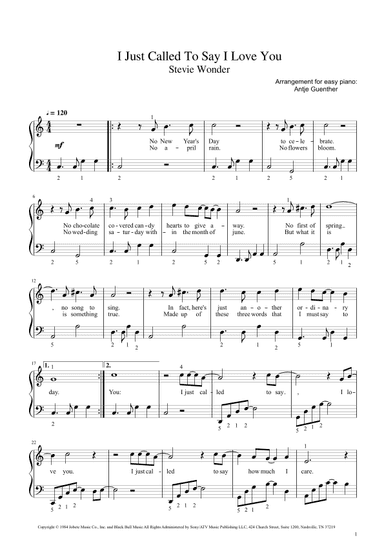 I Just Called To Say I Love You (arr. Antje Günther)