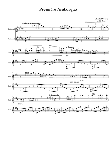 Arabesque No. 1 - Guitar Duet (arr. Nicolás Cardona)