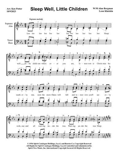 Sleep Well, Little Children (arr. Ken Potter)