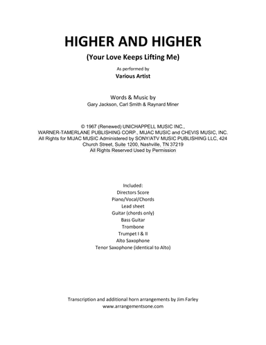 (your Love Has Lifted Me) Higher And Higher (arr. Jim Farley www.arrangementsone.com)