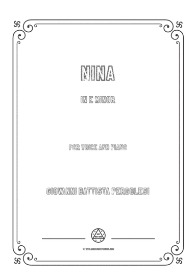 Pergolesi-Nina in e minor,for Voice and Piano (arr. MSM)
