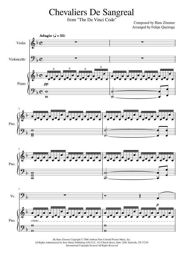 Chevalier De Sangreal (arr. Felipe Queiroga)