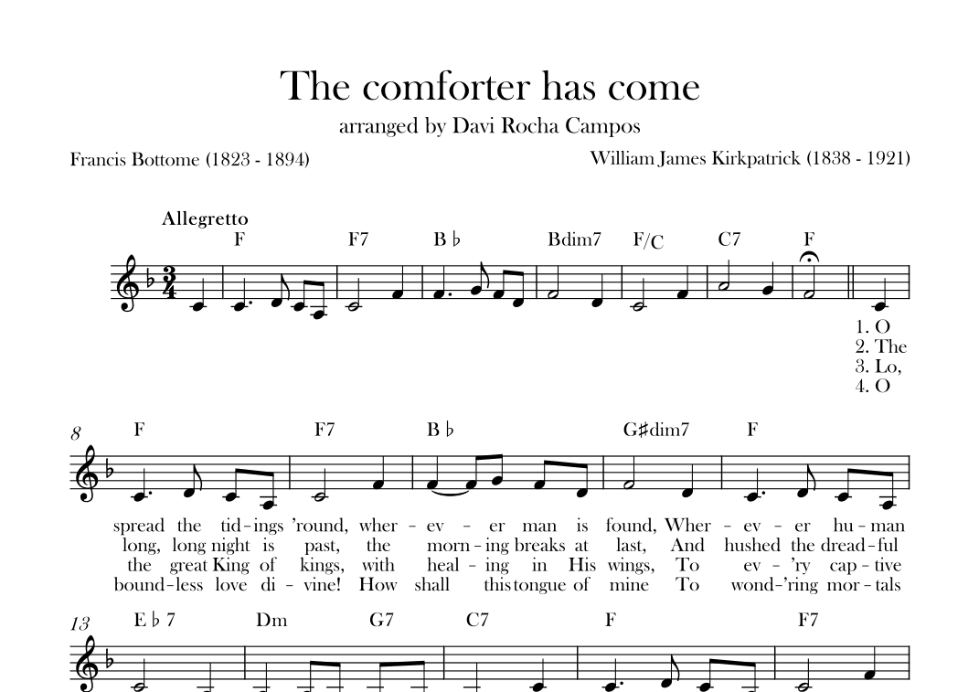 The comforter has come (arr. Davi Rocha Campos)