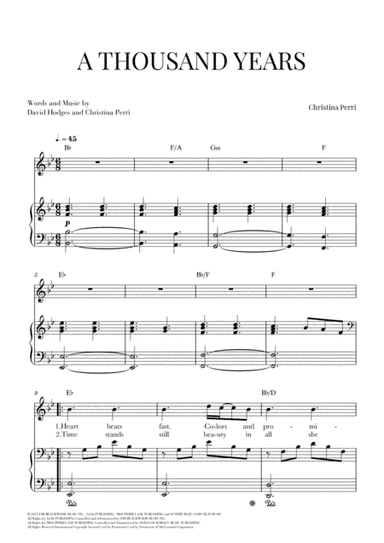 A Thousand Years (arr. Cadenza Editions)